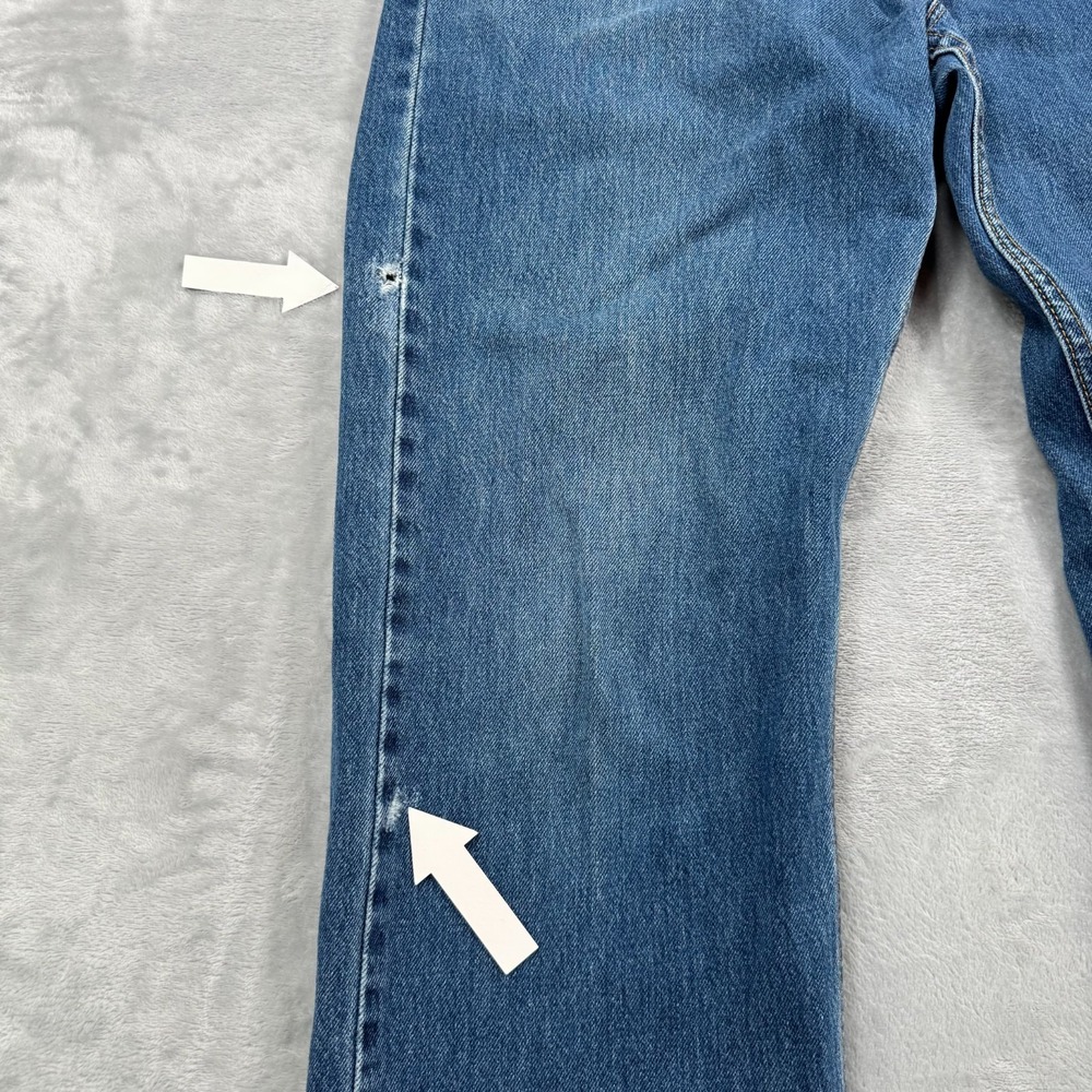 Levis 505 Jeans Mens 36x32 Blue Regular Fit Straight Leg Denim Made in USA - Picture 3 of 16